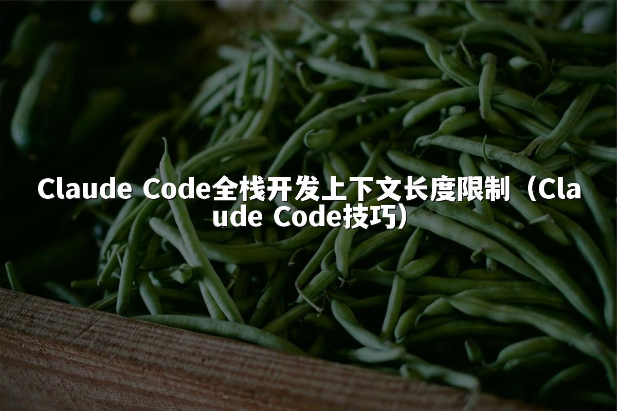 Claude Code全栈开发上下文长度限制（Claude Code技巧）