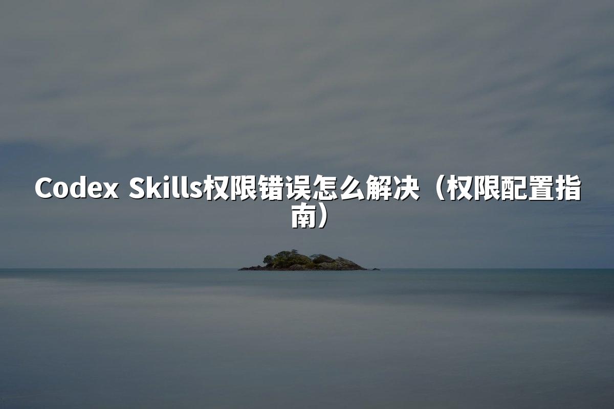 Codex Skills权限错误怎么解决(权限配置指南)