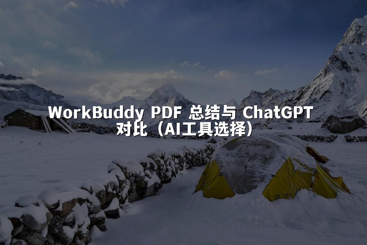 WorkBuddy PDF 总结与 ChatGPT 对比(AI工具选择)