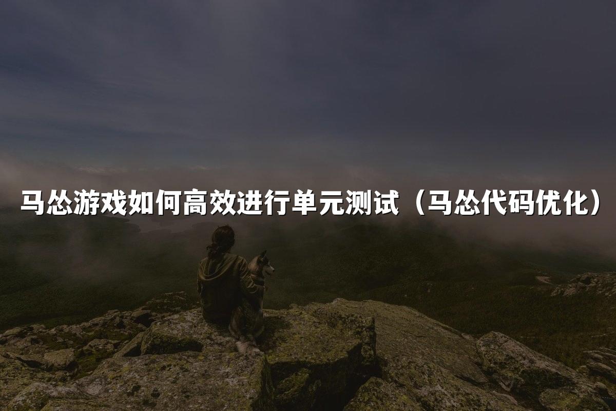 马怂游戏如何高效进行单元测试（马怂代码优化）