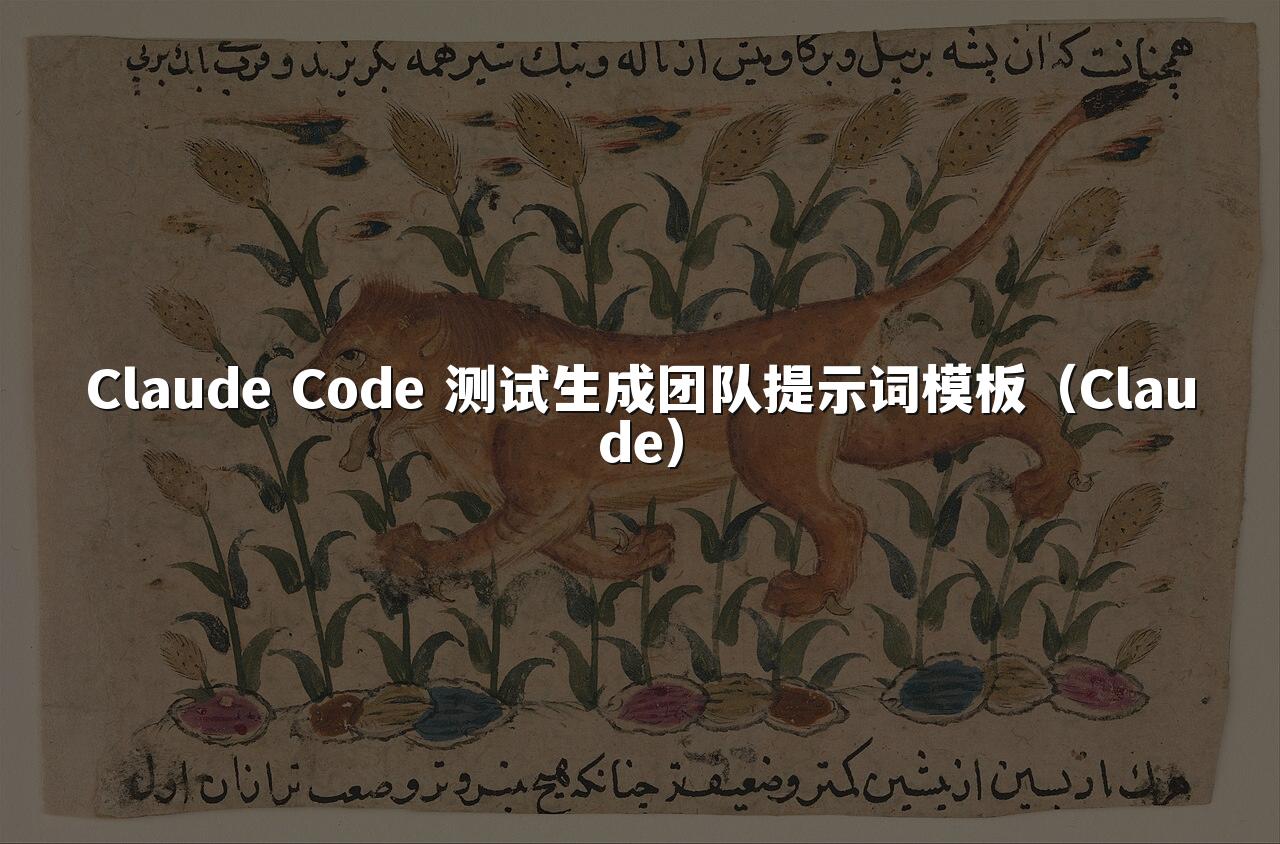 Claude Code 测试生成团队提示词模板（Claude）