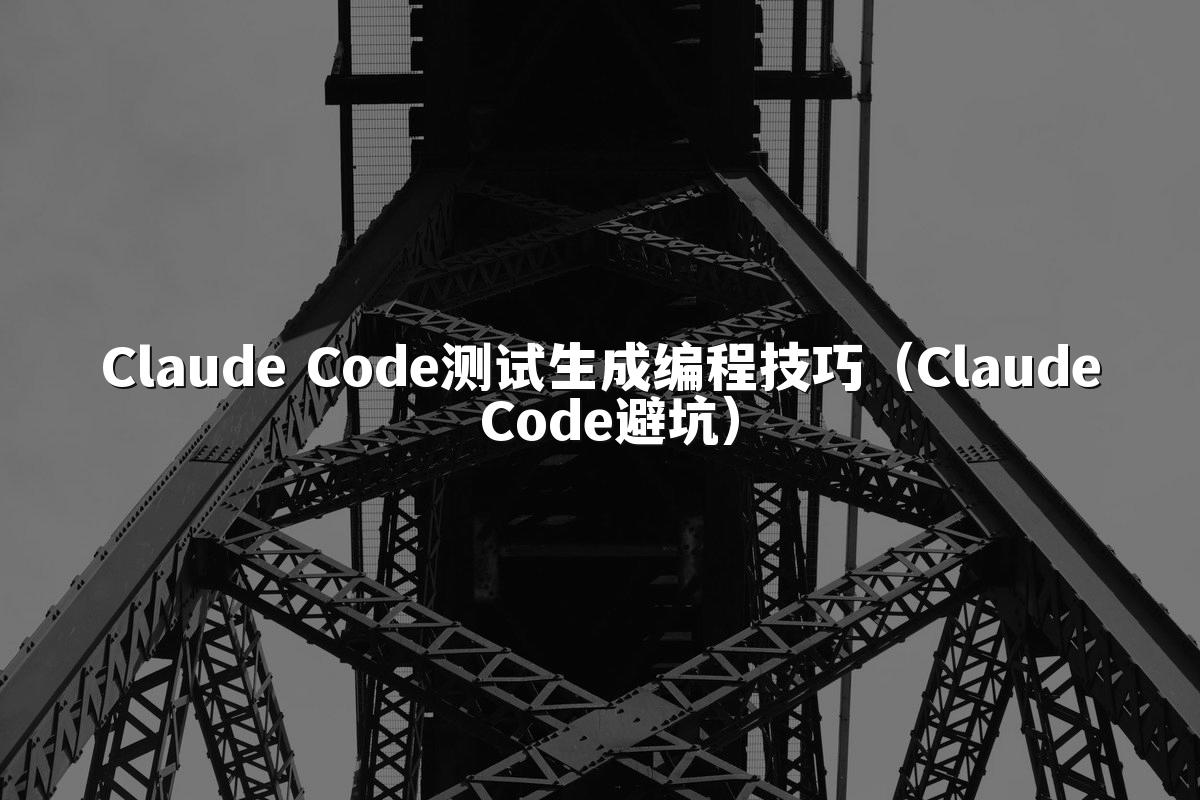 Claude Code测试生成编程技巧(Claude Code避坑)