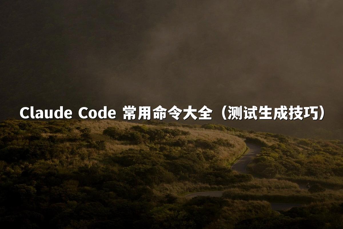 Claude Code 常用命令大全(测试生成技巧)