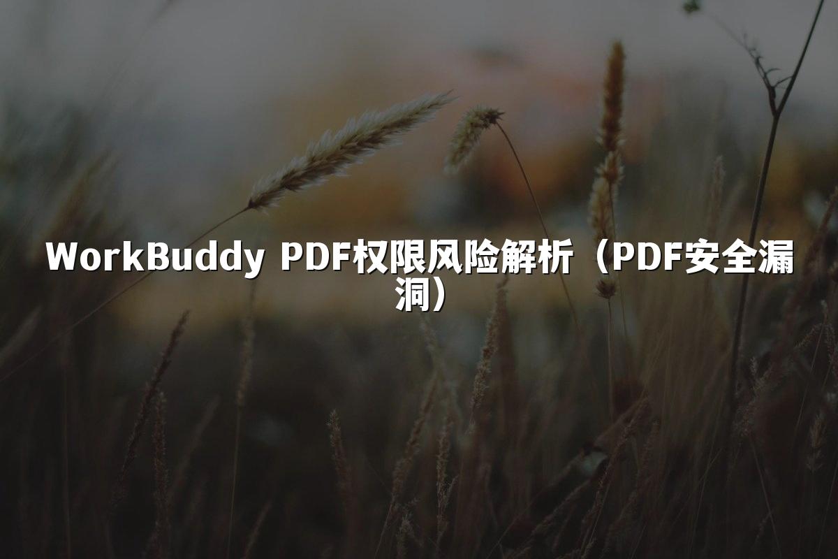 WorkBuddy PDF权限风险解析(PDF安全漏洞)
