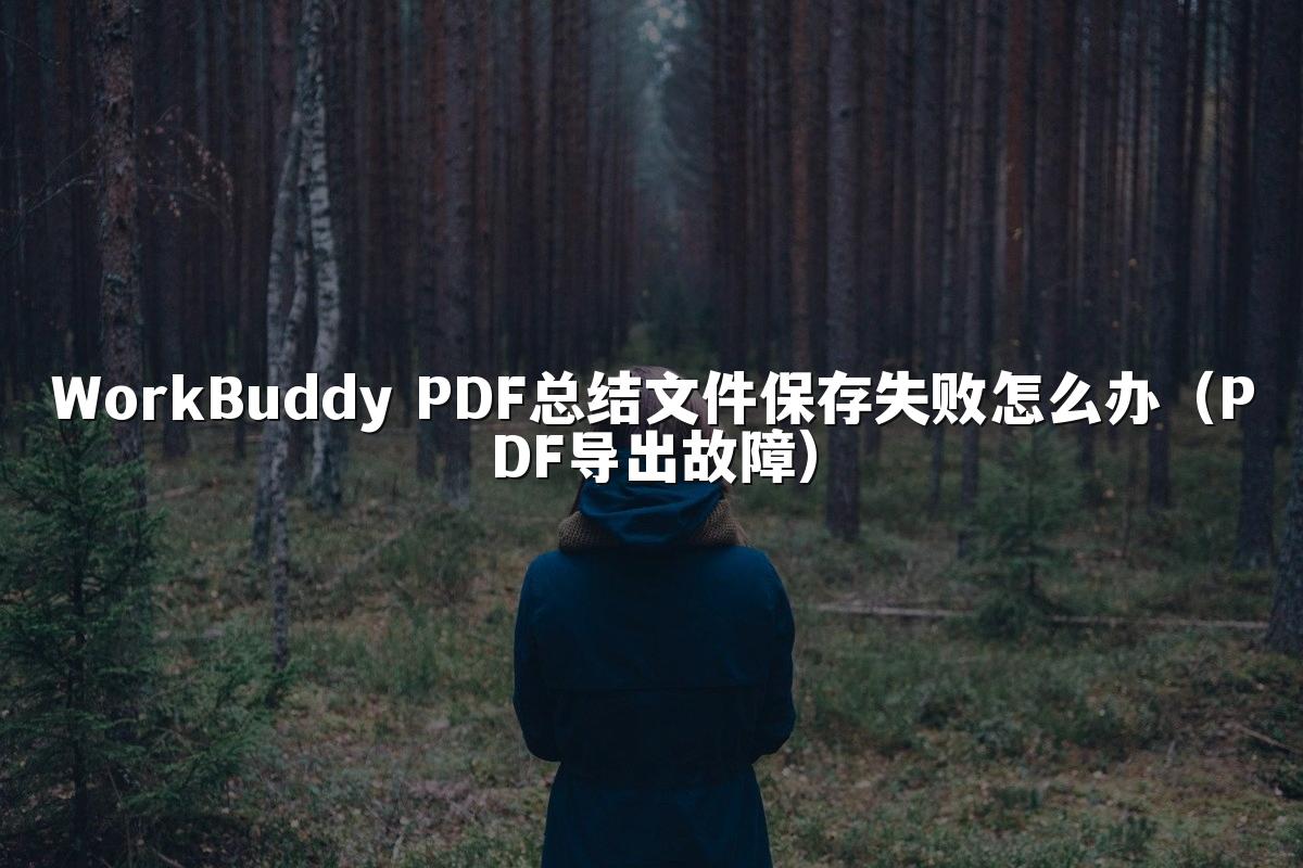 WorkBuddy PDF总结文件保存失败怎么办（PDF导出故障）