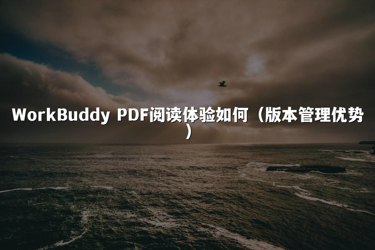 WorkBuddy PDF阅读体验如何（版本管理优势）