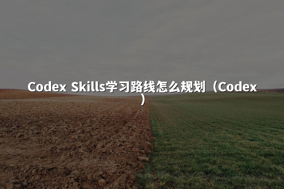 Codex Skills学习路线怎么规划（Codex）