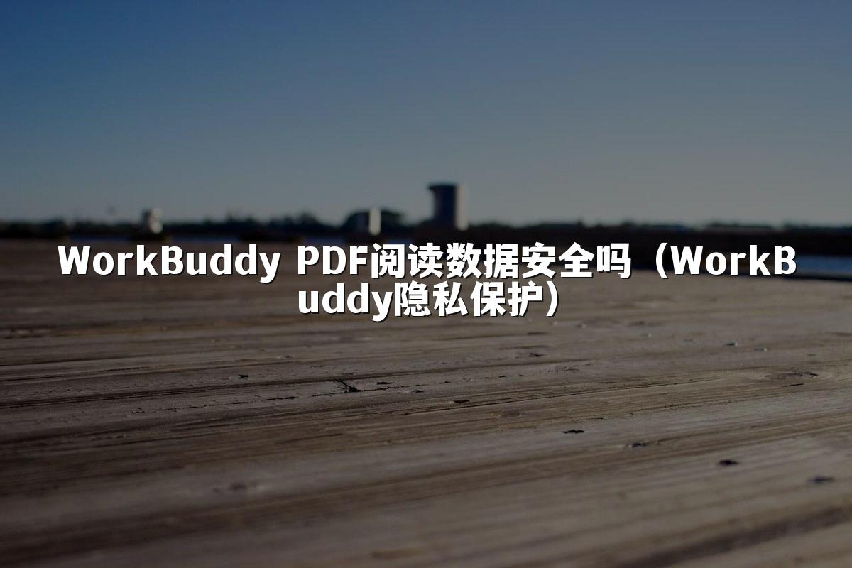 WorkBuddy PDF阅读数据安全吗(WorkBuddy隐私保护)