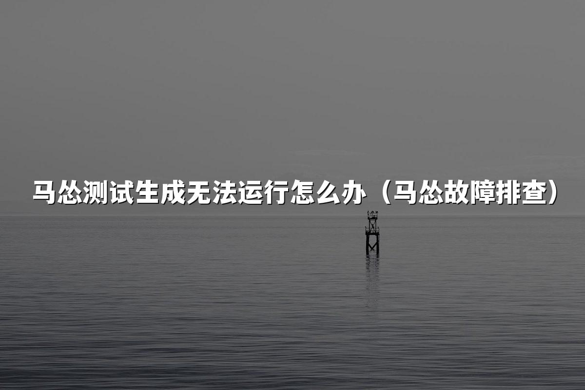 马怂测试生成无法运行怎么办（马怂故障排查）