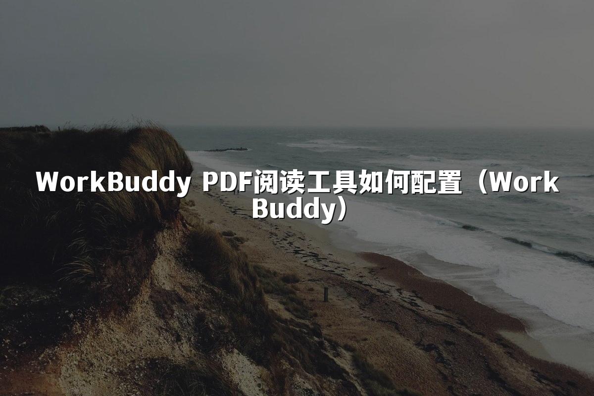 WorkBuddy PDF阅读工具如何配置（WorkBuddy）