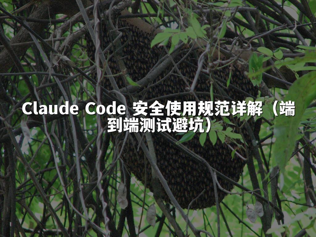 Claude Code 安全使用规范详解（端到端测试避坑）