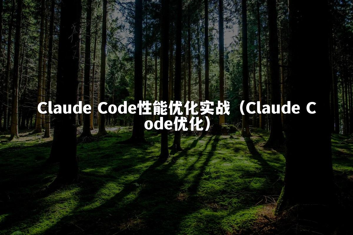 Claude Code性能优化实战（Claude Code优化）