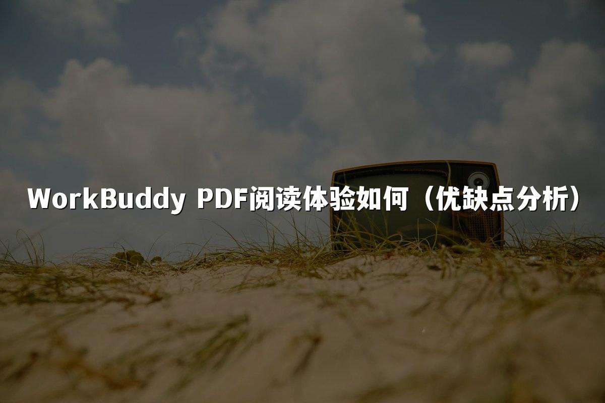 WorkBuddy PDF阅读体验如何（优缺点分析）