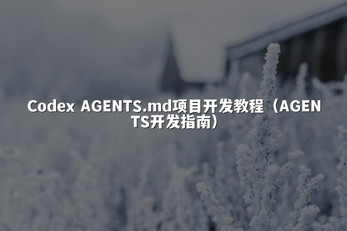 Codex AGENTS.md项目开发教程（AGENTS开发指南）