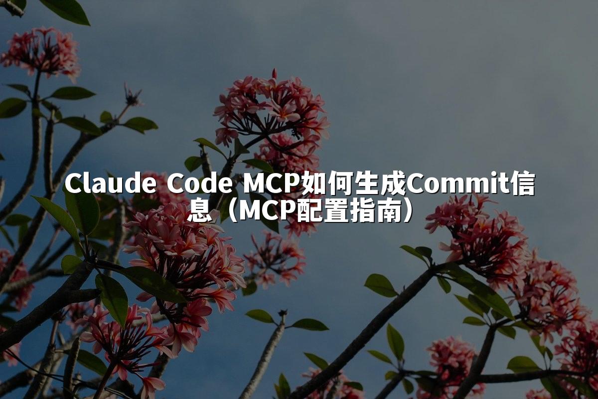 Claude Code MCP如何生成Commit信息(MCP配置指南)