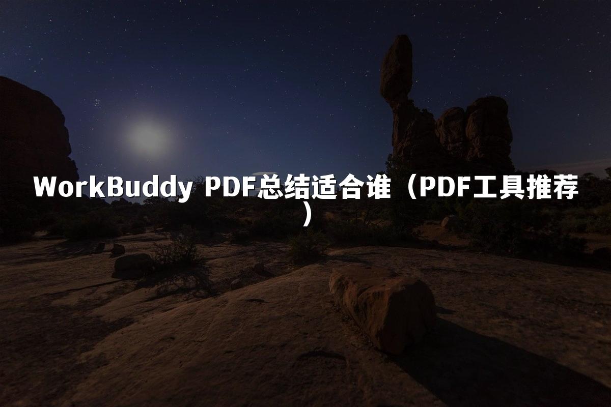 WorkBuddy PDF总结适合谁(PDF工具推荐)