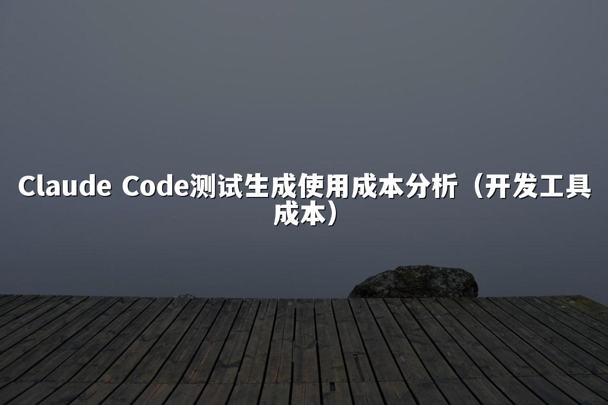 Claude Code测试生成使用成本分析(开发工具成本)