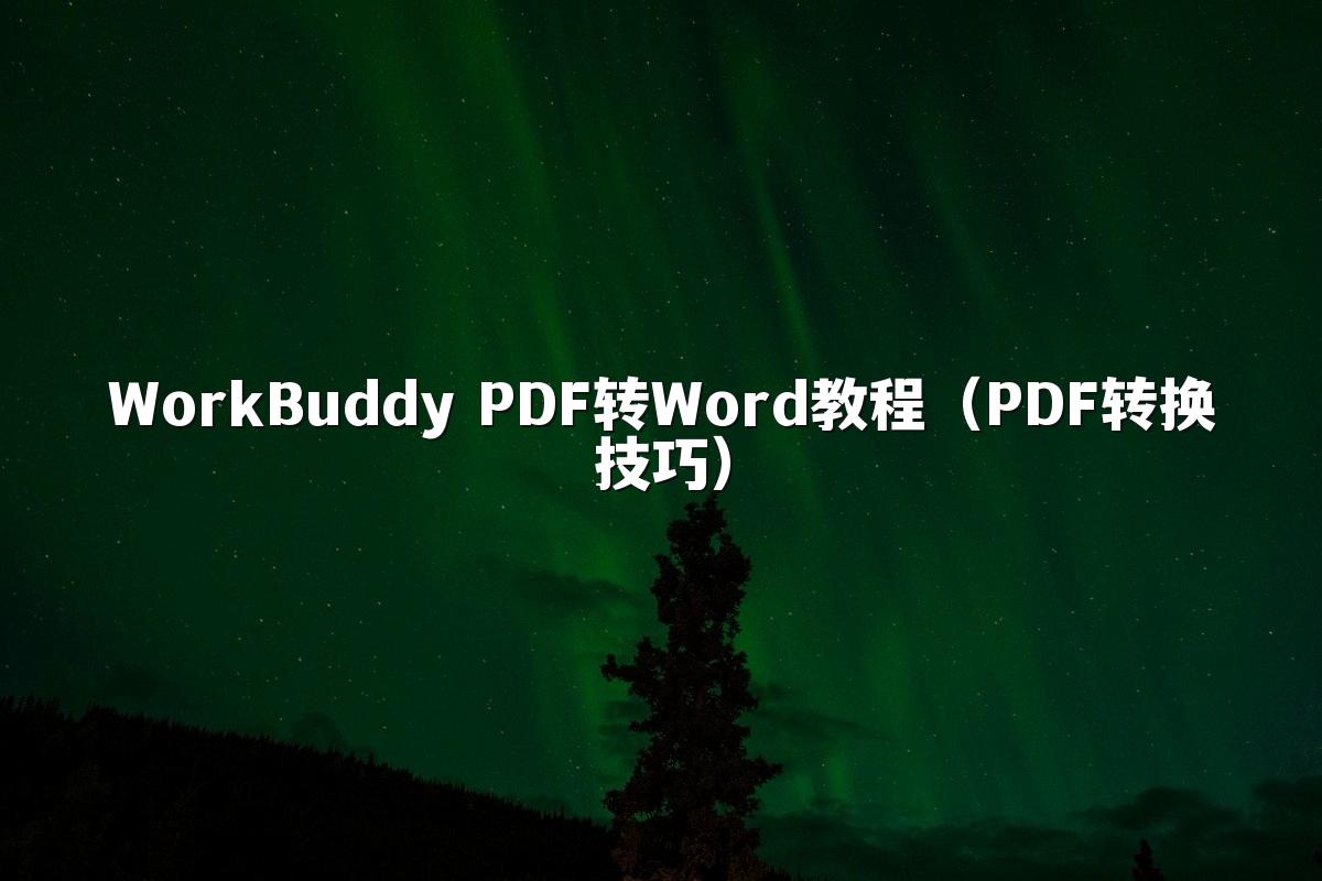 WorkBuddy PDF转Word教程(PDF转换技巧)
