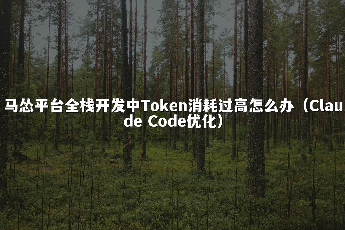 马怂平台全栈开发中Token消耗过高怎么办(Claude Code优化)