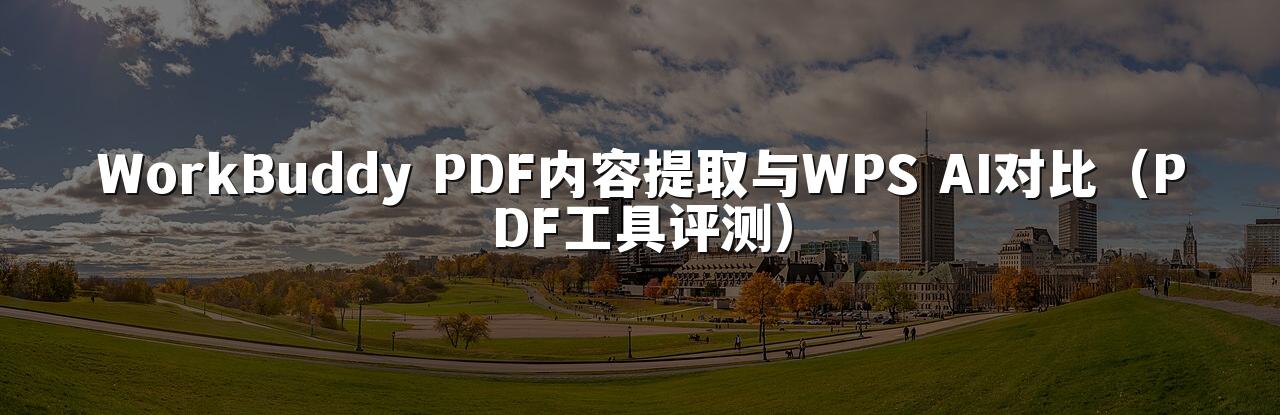 WorkBuddy PDF内容提取与WPS AI对比(PDF工具评测)