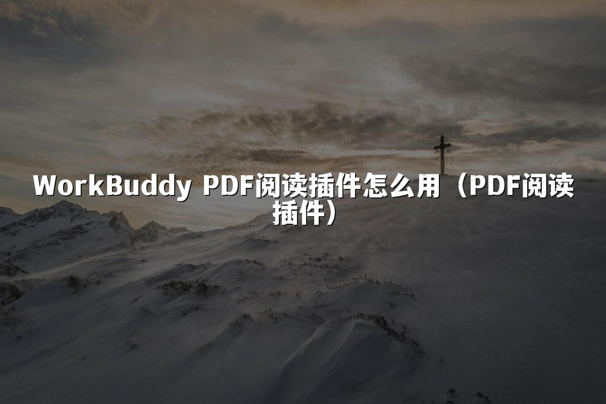 WorkBuddy PDF阅读插件怎么用（PDF阅读插件）
