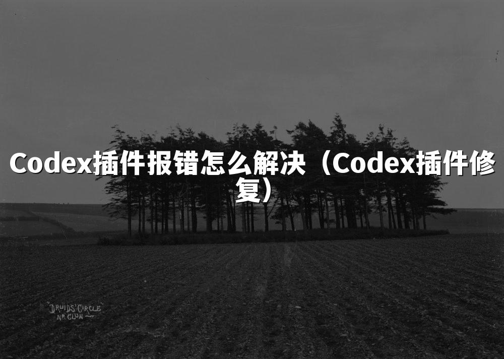 Codex插件报错怎么解决（Codex插件修复）