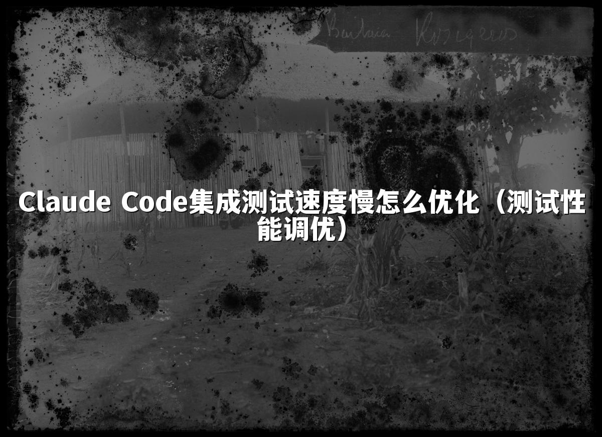 Claude Code集成测试速度慢怎么优化(测试性能调优)