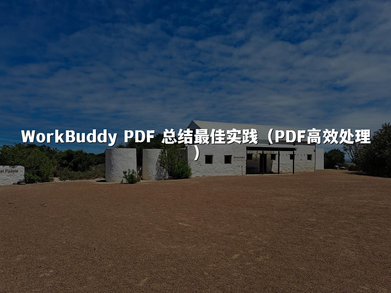 WorkBuddy PDF 总结最佳实践(PDF高效处理)