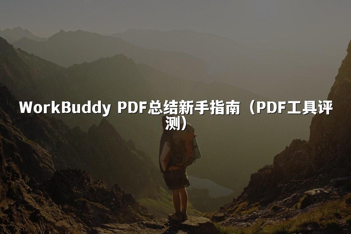 WorkBuddy PDF总结新手指南（PDF工具评测）