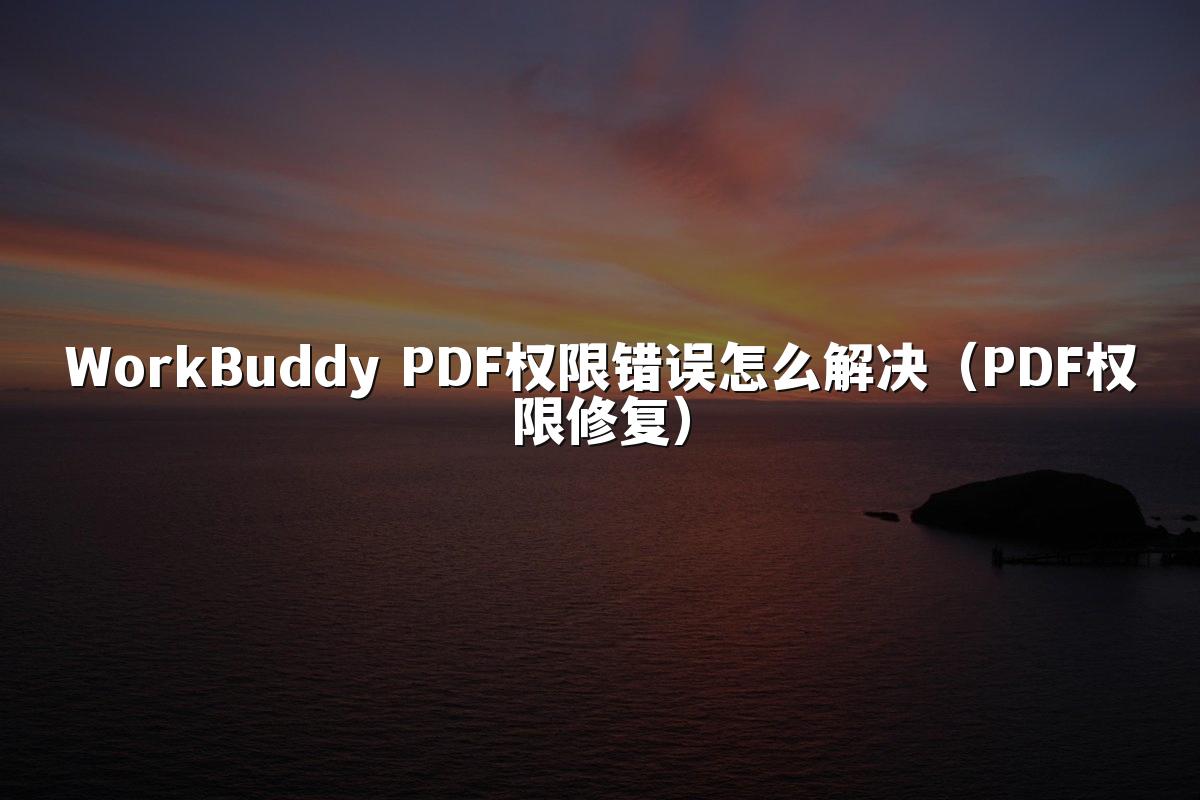 WorkBuddy PDF权限错误怎么解决(PDF权限修复)
