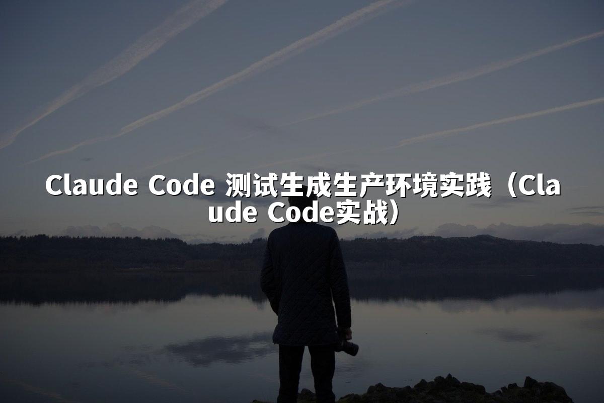 Claude Code 测试生成生产环境实践(Claude Code实战)