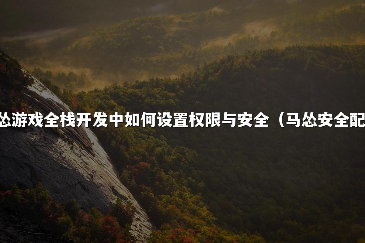 马怂游戏全栈开发中如何设置权限与安全(马怂安全配置)