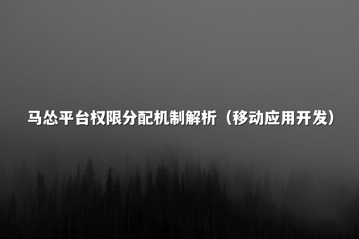 马怂平台权限分配机制解析（移动应用开发）