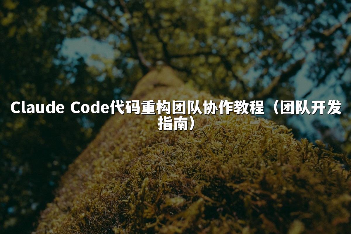 Claude Code代码重构团队协作教程（团队开发指南）