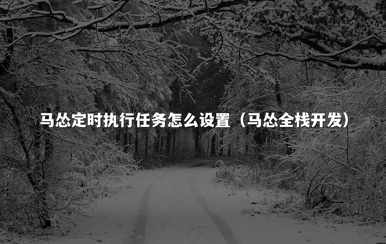 马怂定时执行任务怎么设置（马怂全栈开发）