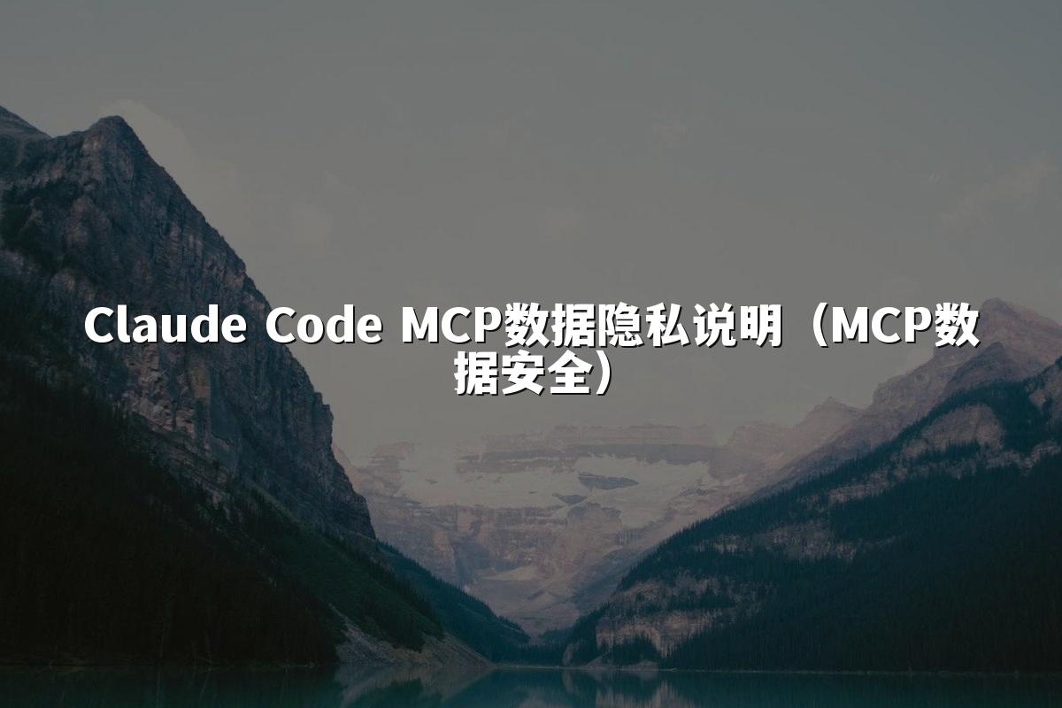 Claude Code MCP数据隐私说明（MCP数据安全）