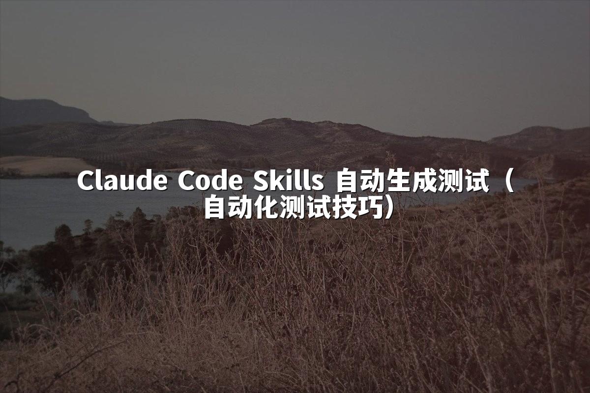 Claude Code Skills 自动生成测试（自动化测试技巧）