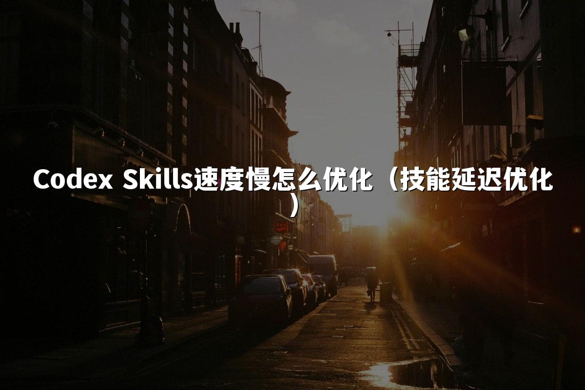 Codex Skills速度慢怎么优化（技能延迟优化）