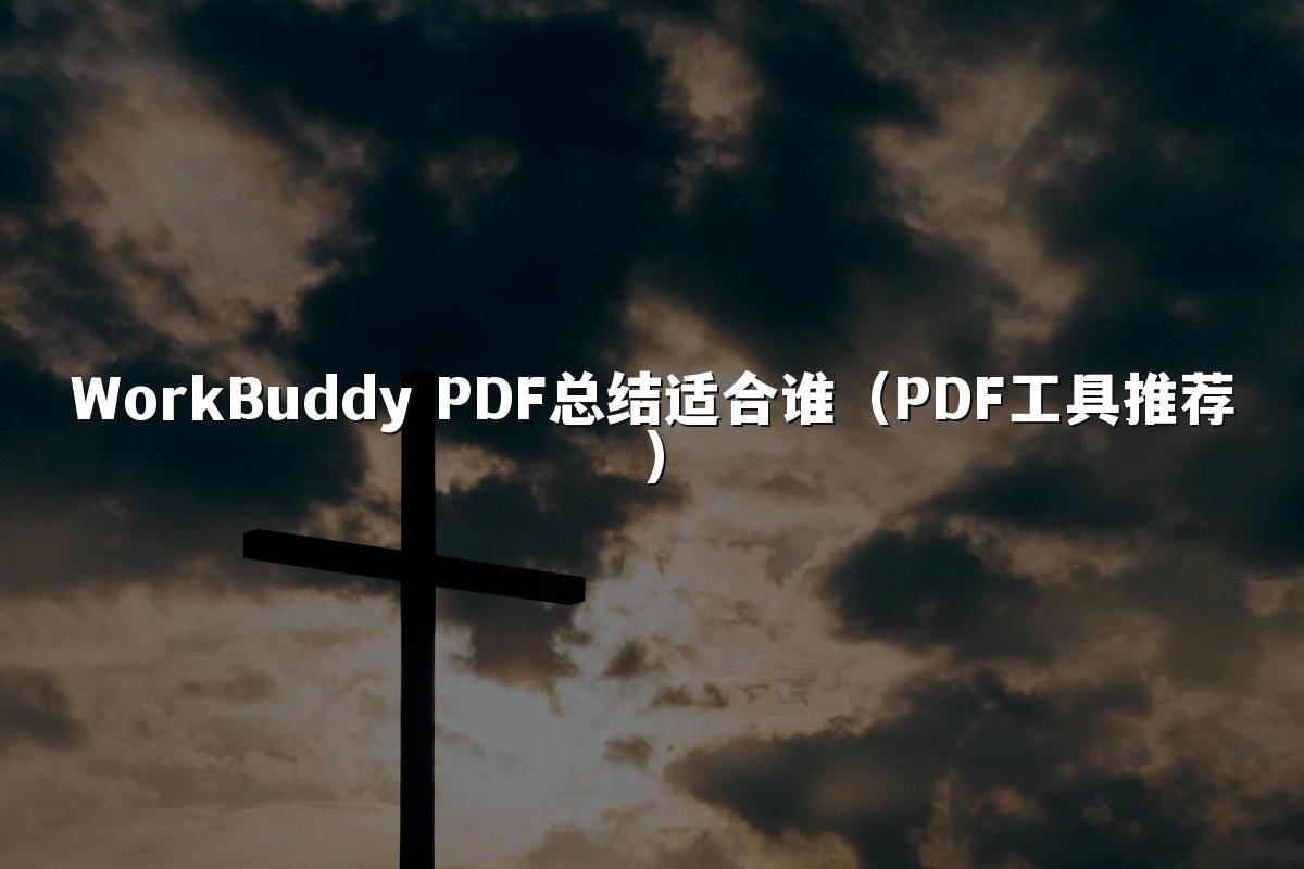 WorkBuddy PDF总结适合谁(PDF工具推荐)
