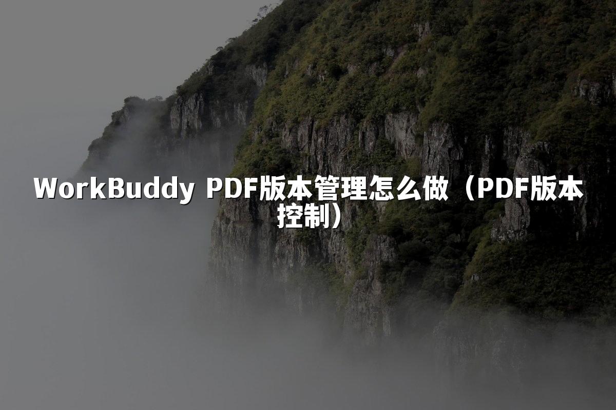WorkBuddy PDF版本管理怎么做(PDF版本控制)