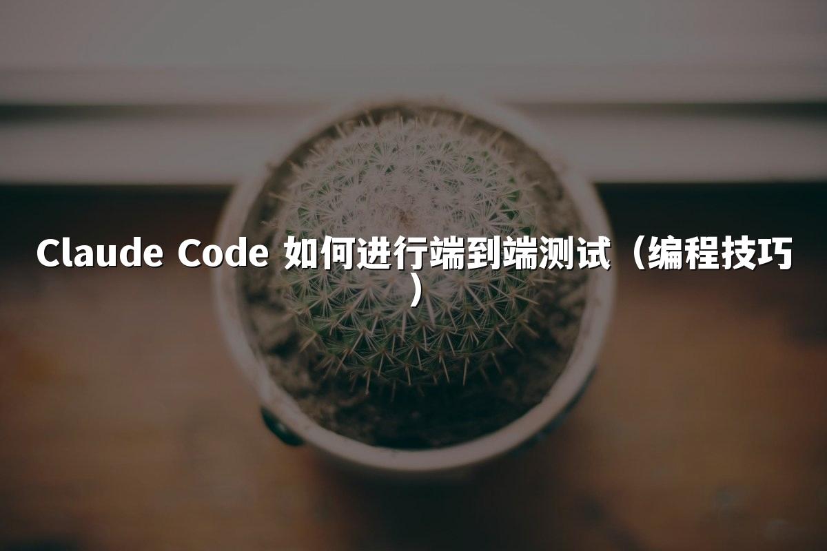 Claude Code 如何进行端到端测试(编程技巧)