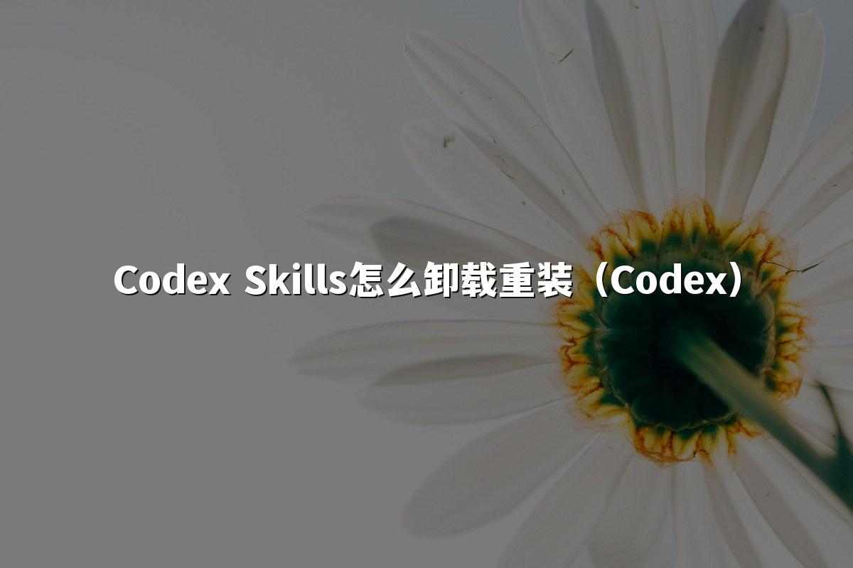 Codex Skills怎么卸载重装(Codex)