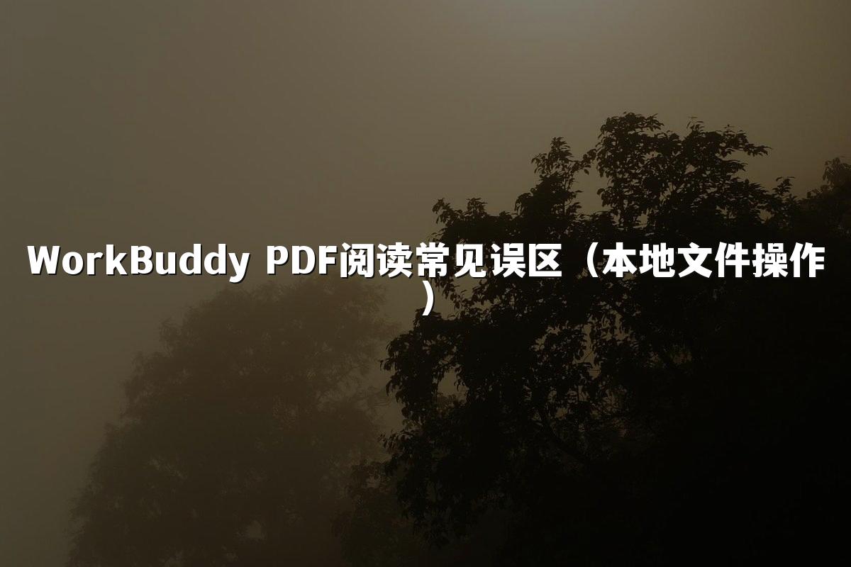 WorkBuddy PDF阅读常见误区(本地文件操作)