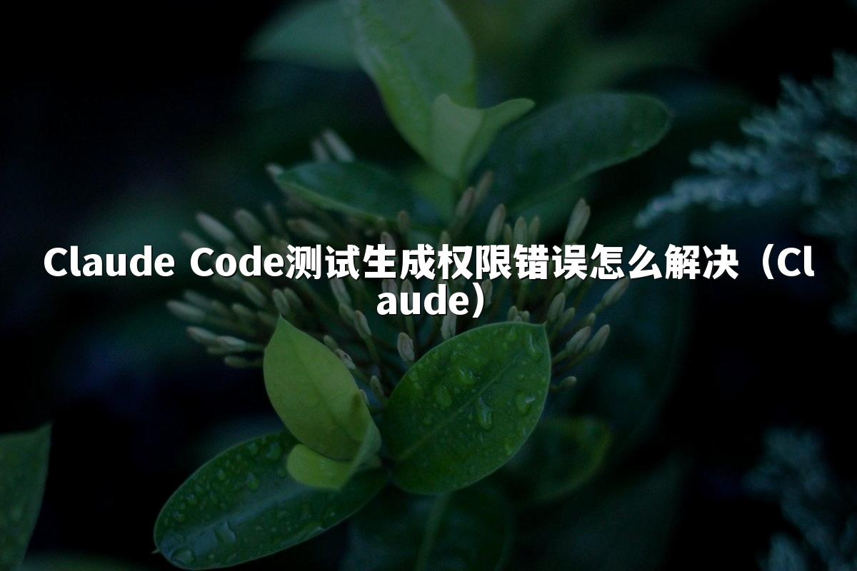 Claude Code测试生成权限错误怎么解决(Claude)