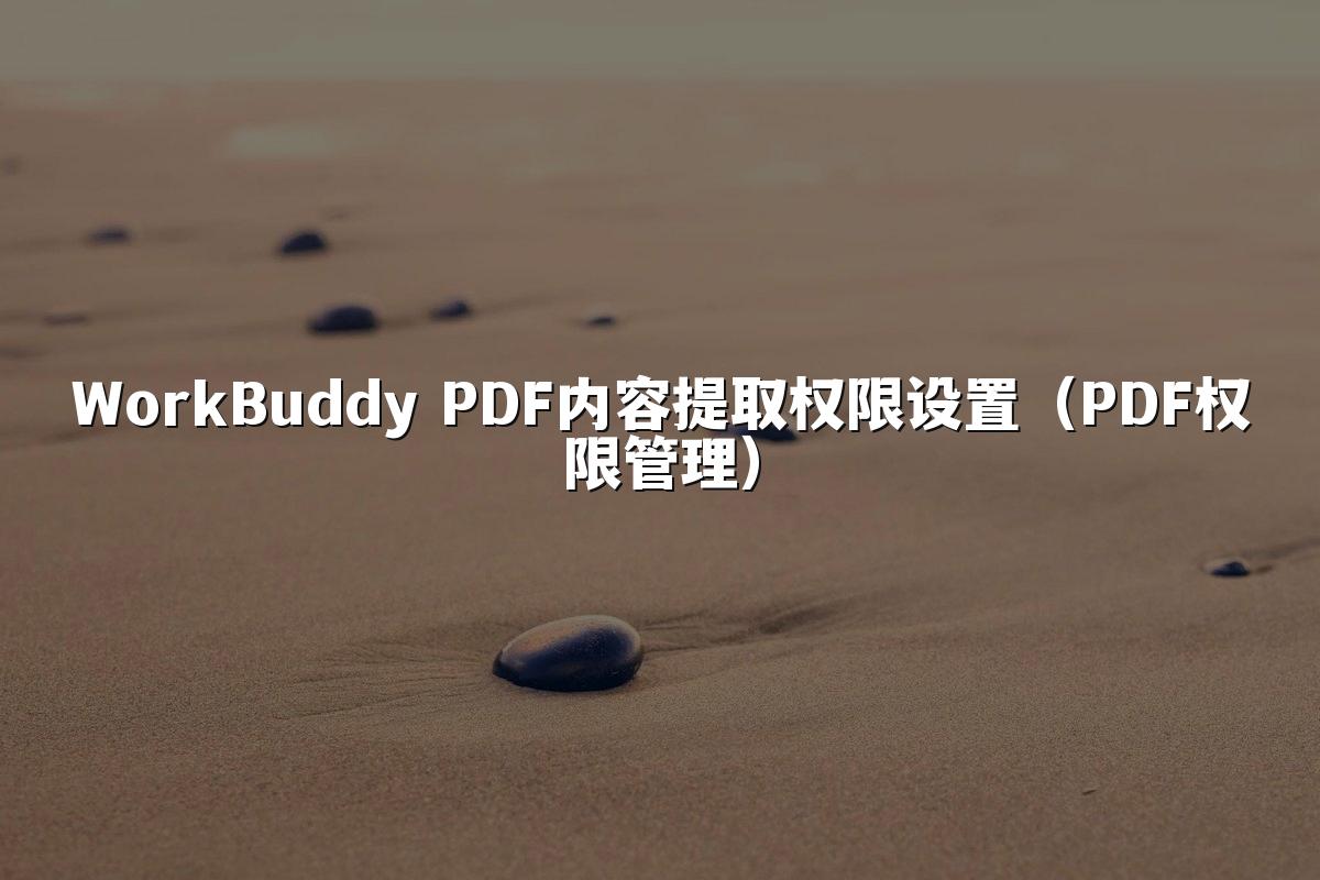WorkBuddy PDF内容提取权限设置(PDF权限管理)