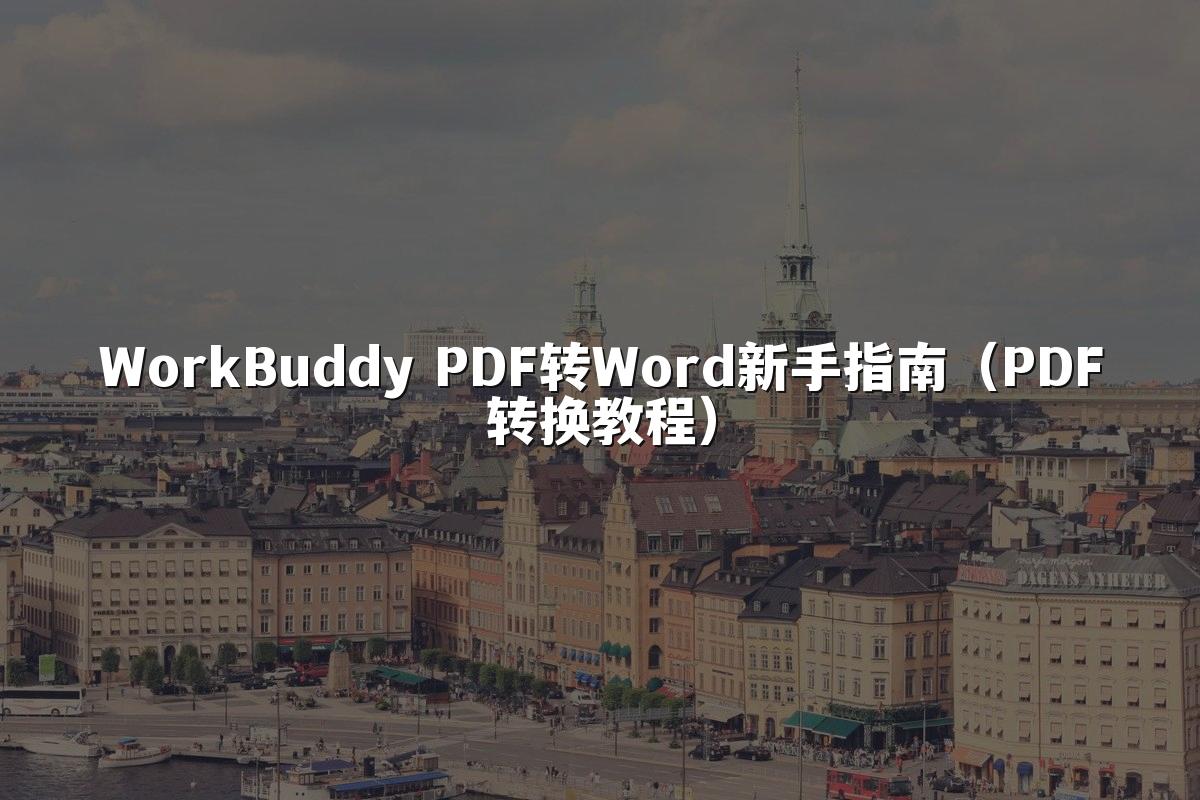 WorkBuddy PDF转Word新手指南(PDF转换教程)