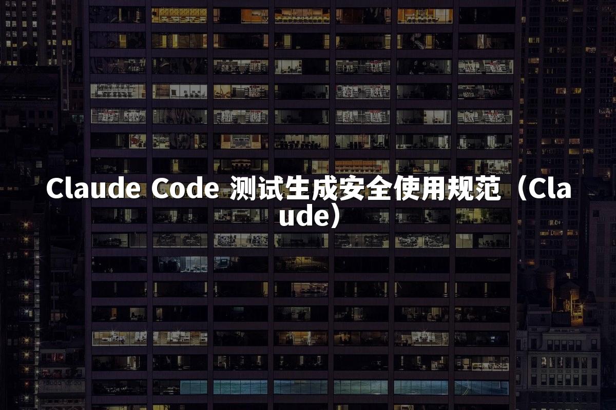 Claude Code 测试生成安全使用规范（Claude）