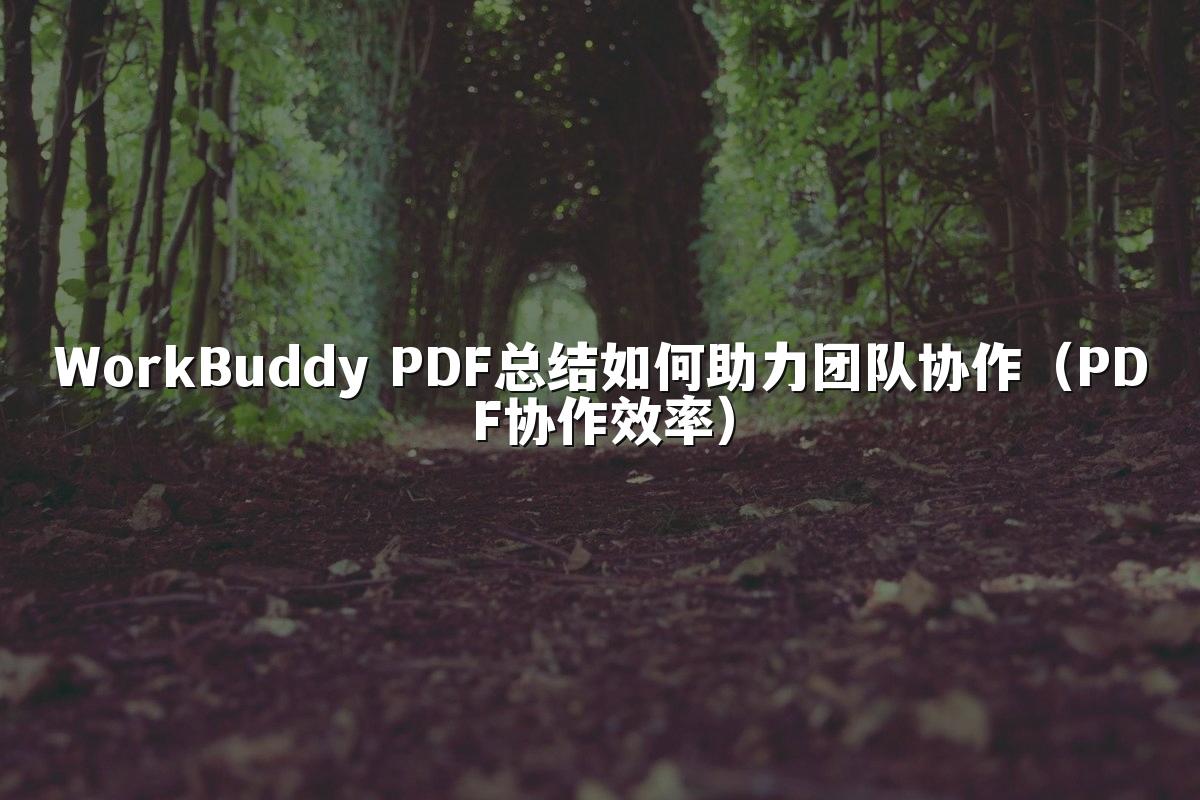 WorkBuddy PDF总结如何助力团队协作(PDF协作效率)
