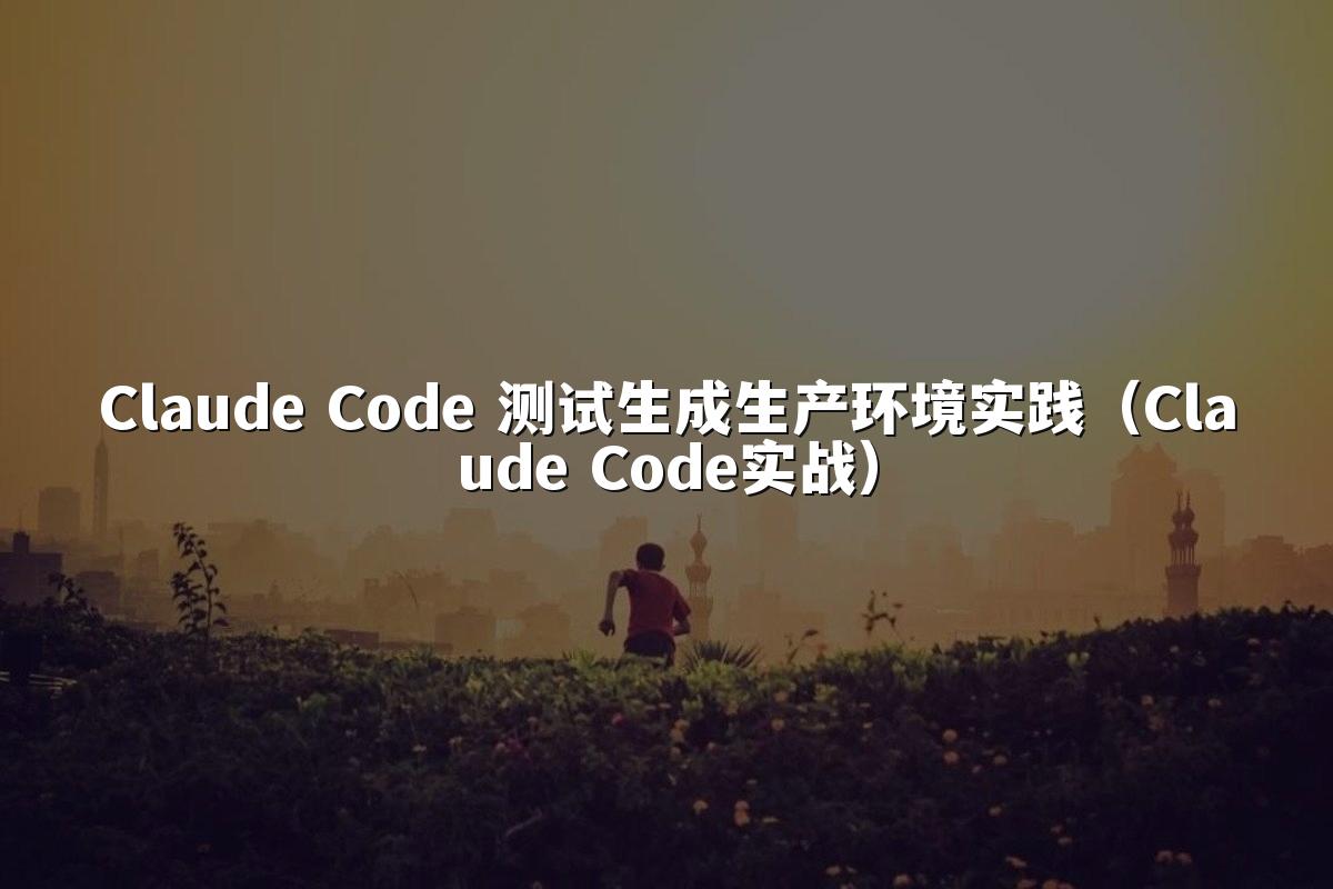 Claude Code 测试生成生产环境实践(Claude Code实战)