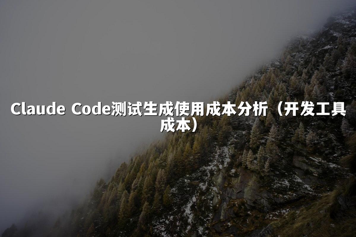 Claude Code测试生成使用成本分析（开发工具成本）